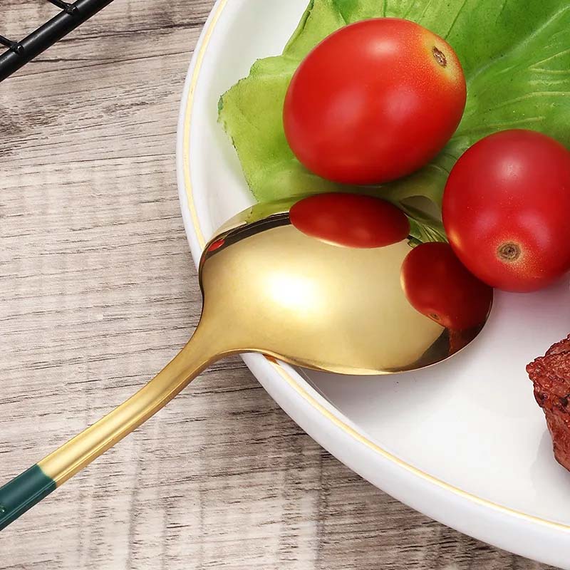 Nordic Stainless Steel Steak Knife Fork Spoon Teaspoons Chopsticks 5 Pieces Set Mirror Frosted Luxury Kitchen Tableware Set Home Party Dinnerware Set