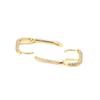 Gold-Plated Zircon Shining Link Stud Earrings - Light Luxury European & American Style, Perfect Birthday Gift for Girls