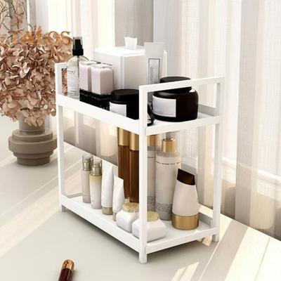 Countertop Storage Rack Double Layers Heavy Duty Metal Home Office Living Room Kitchen Bathroom Cosmetics Organizer Holder