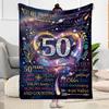 Glückliche 50. Geburtstag Feier Flanelldecke - Weich und geeignet für Sofas, Betten, Büros, Reisen, Alle Jahreszeiten, Tolles Geschenk für Feiertage und Geburtstage.