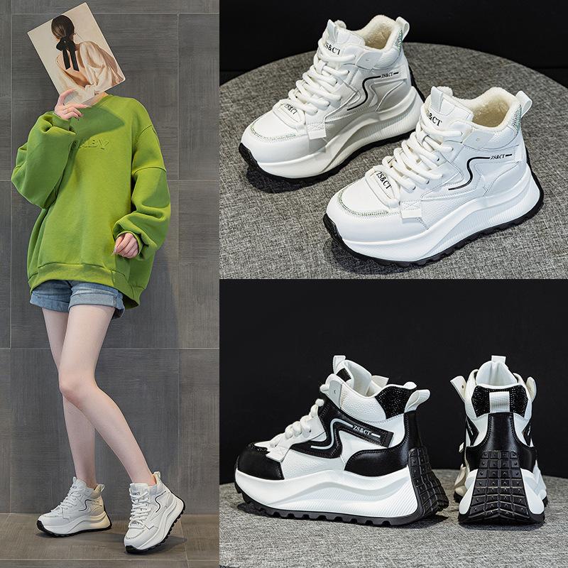 High-top Dad Shoes Spring and Autumn New Casual Thick-soled Height-increasing Small Sports Board Shoes
