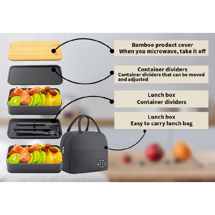 Multi Sectional Lunch Container Food Grade Materials Lunch Box Elegant Food Storage Container with Warm Keep Bag