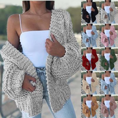 Women's Knitted Sleeve Plush Loose Large Size Outerwear Tops