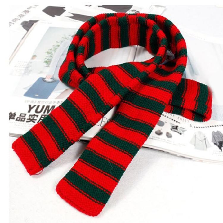 Striped Scarf Long Knitted Scarf Neck Warmer Women Scarf Lightweight Neck Wrap