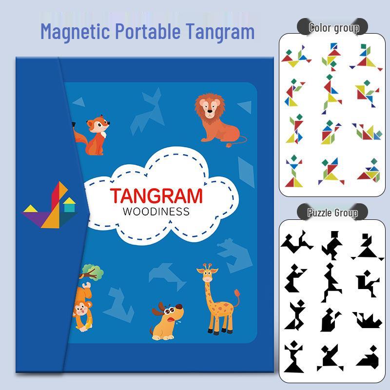 Magnetic Tangram Puzzle for Kids Ages 3-6 – Educational Toy for Primary Students