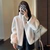 Fur One-piece Stand Up Collar Fur Coat For Young Women  Short  Winter Solid Color Eco-friendly Loose Fur Coat Woman