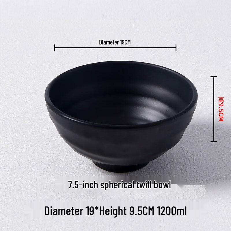 Korean Style Black Melamine Bowls (5-Pack)