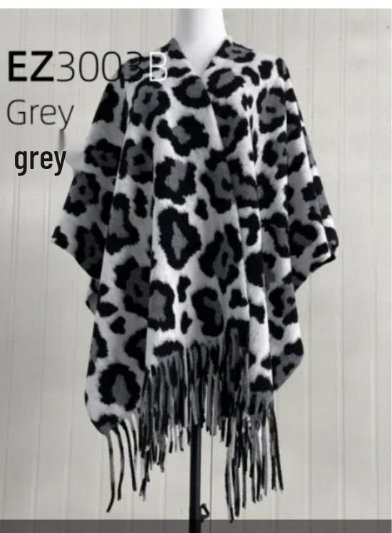 Leopard Print Knit Cheongsam Shawl – Women's Autumn/Winter 2025 Chinese Style Cardigan