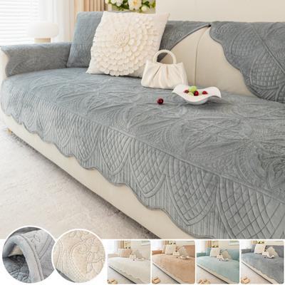 1pc French Plush Sofa Cover for Living Room Anti-slip Sofa Mat Jacquard Couch Cover Sofa Blanket Seat Pad Furniture Protector