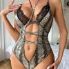 Summer Fashion Women Sexy Lace Crocheted Embroidery Slim Hollow One-piece Sexy Lingerie
