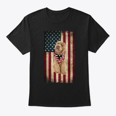 Goldendoodle Flag Of July T-Shirt Made In the USA Size S To 5XL Unisex T-Shirt