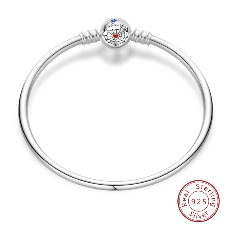 Original 925 Silver Heart Star Moon Snowflake Butterfly Bracelets 17 20CM For Women DIY Charms Jewelry Gifts