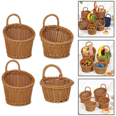 For Kitchen Organizer with Hanging Woven Baskets for Efficient Storage