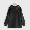 Women's Sweatshirt Hooded Loose Large Size Double Sided Velvet Long Sleeve Jacket