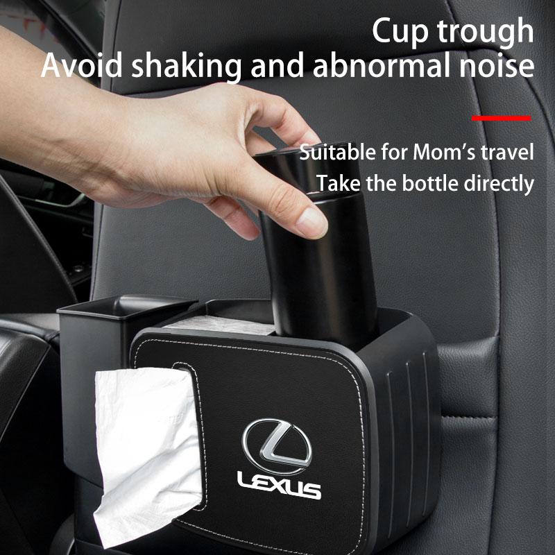 Interior Stickers Car Multi-Functional Tissue Box Water Cup Holder Storage Box For Lexus FSPORT LBX NX RX 350h 450h ES UX 300e G