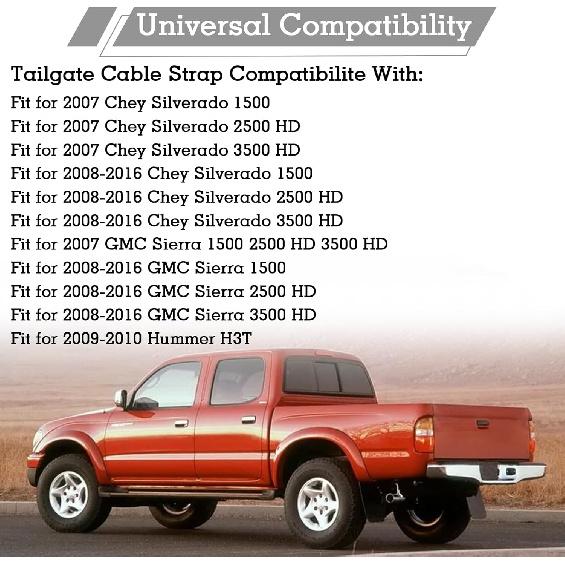 25838260 Tailgate Cable Strap, Tailgate Replacement Parts, Rear Tailgate Cables Straps, Fit for 2007-2016 Chevy Silverado GMC Sierra 1500 2500HD