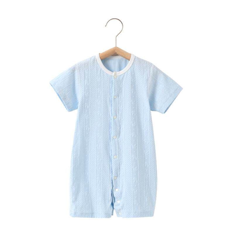 Newborn Baby One-Piece Romper Summer Thin Cotton Jumpsuit Unisex Soft Short-Sleeve Breathable Clothing