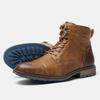 Plus Size Men's High-Top Leather Workwear Ankle Boots - US Size Fashion Martin Boots