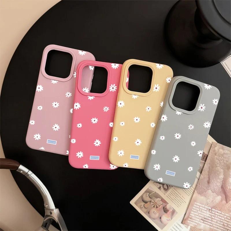 Cute Style Daisy Small Flower Lichee leather pattern Phone Case For iPhone 17 16e 16 15 14 13 12 11 Air Pro Max Plus X XR XSMax
