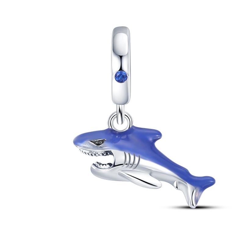 Copper Jellyfish Dolphin Turtle Starfish Shell Luminous Ocean Series Charms Beads Fit 3Mm Original Bracelets Diy Jewelry