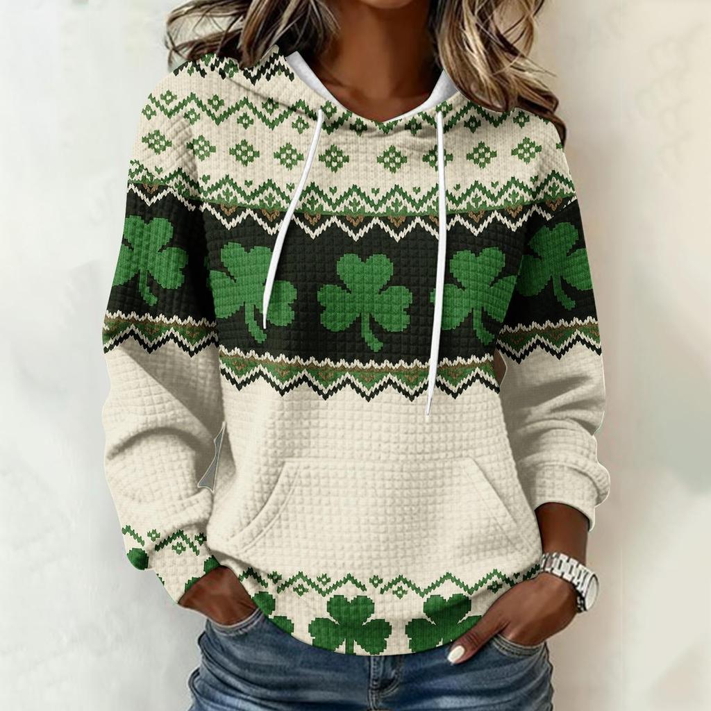 Women's printed loose-fitting long-sleeved blouse