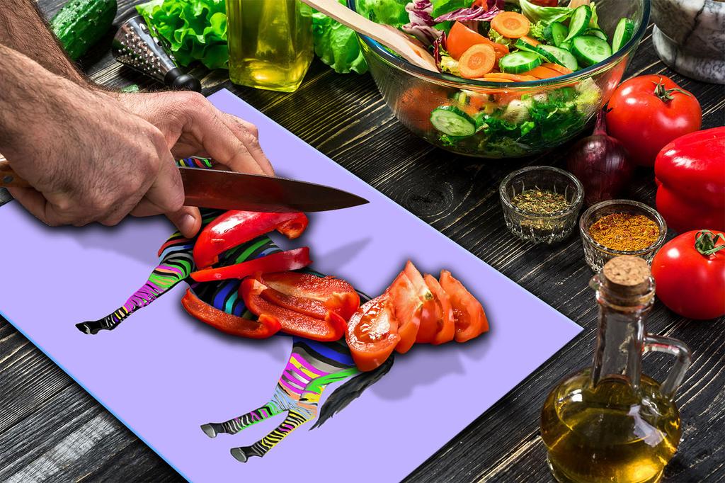 GLASS CUTTING BOARD 52x40 ZEBRA