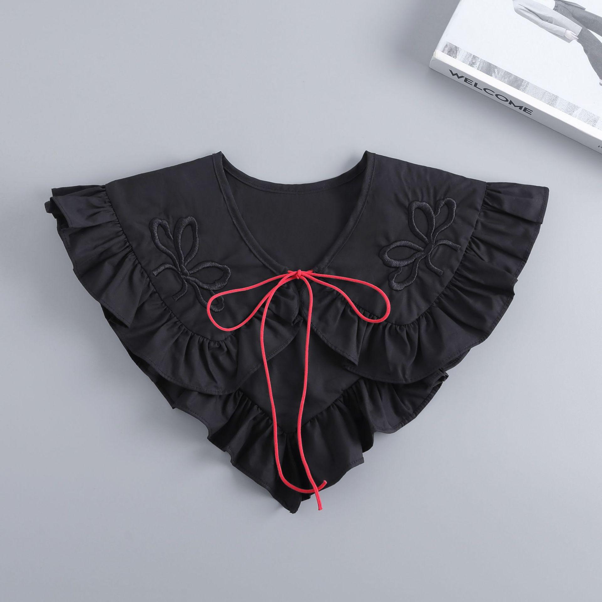 

Черные банты, накладной воротник, накидки на плечи для женщин, съемная свадебная вечеринка, рубашка, ложный отстегивающийся воротник, галстуки