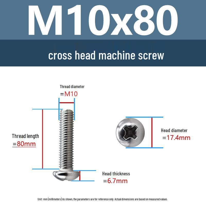 Yigu Direct 304 Edelstahl Kreuzschlitz Senkkopfschrauben M6-M10 Maschinengewinde