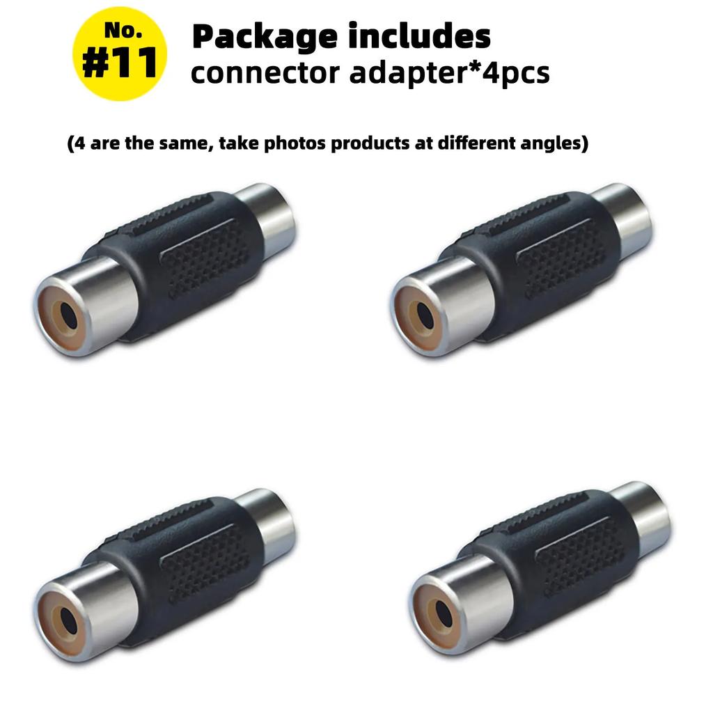 4 Pcs BNC Adapter Connector Coax Solderless RCA Q9 HD Video Plug for CCTV Camera Monitoring Radio Antenna and Video Application