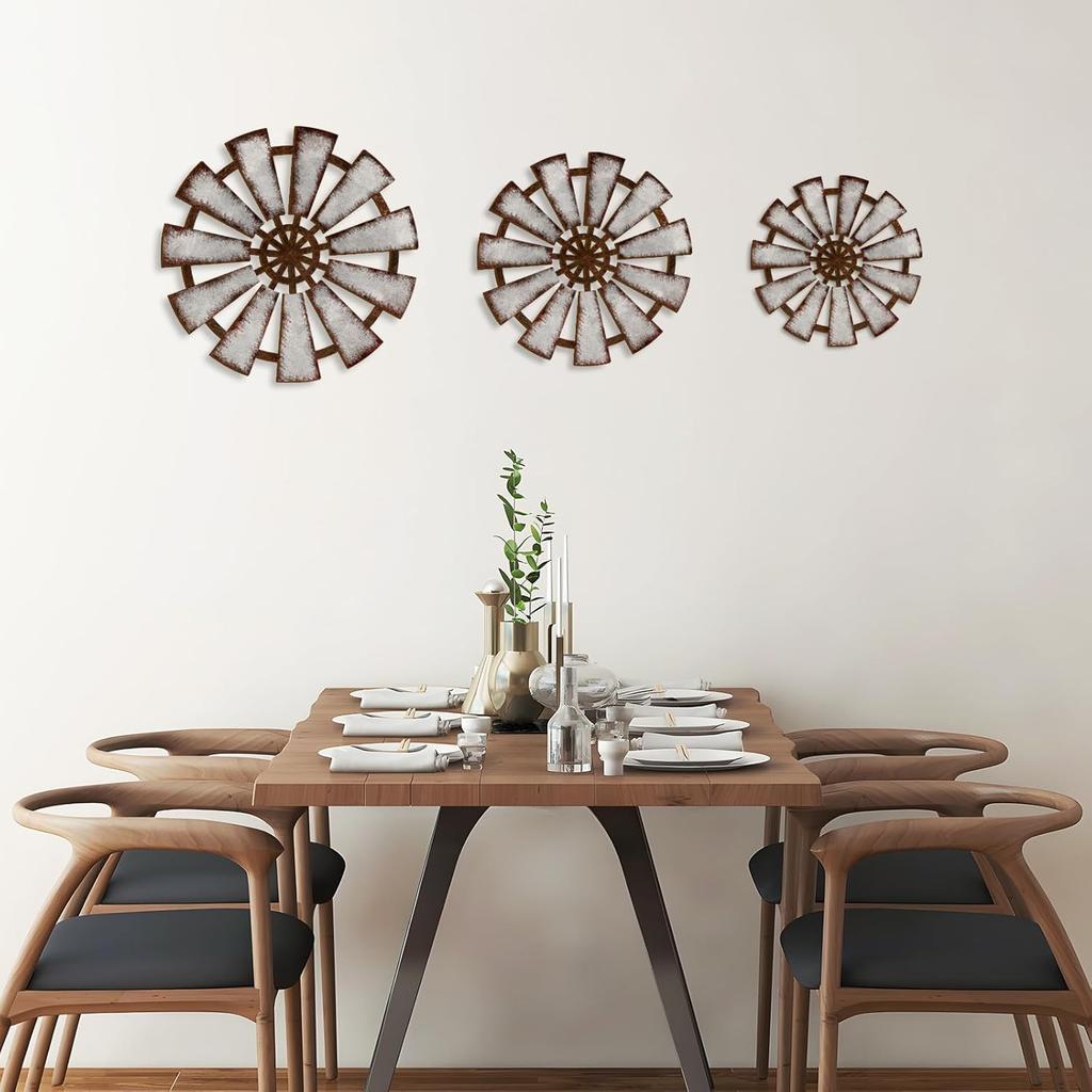 VGICH Farmhouse Wall Decor Home Sign with Wooden Windmill for O, Rustic Hanging Home Letters Decorative Art Signs for Living Room Kitchen Bedroom