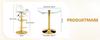 Flexible Bar Set: 89 cm Glass Table + 2 Stools with Gold-Colored Legs, Height-Adjustable & Rotatable.