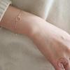 925 Sterling Silber Plated 14K Gold Armband Kreis Blume Zirkon Temperament Koreanisches Armband für Damen