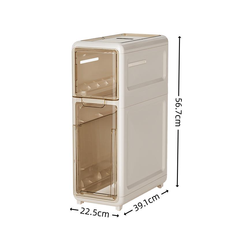 Ultra-Narrow Multi-Layer Crevice Storage Cabinet for Bathroom or Kitchen