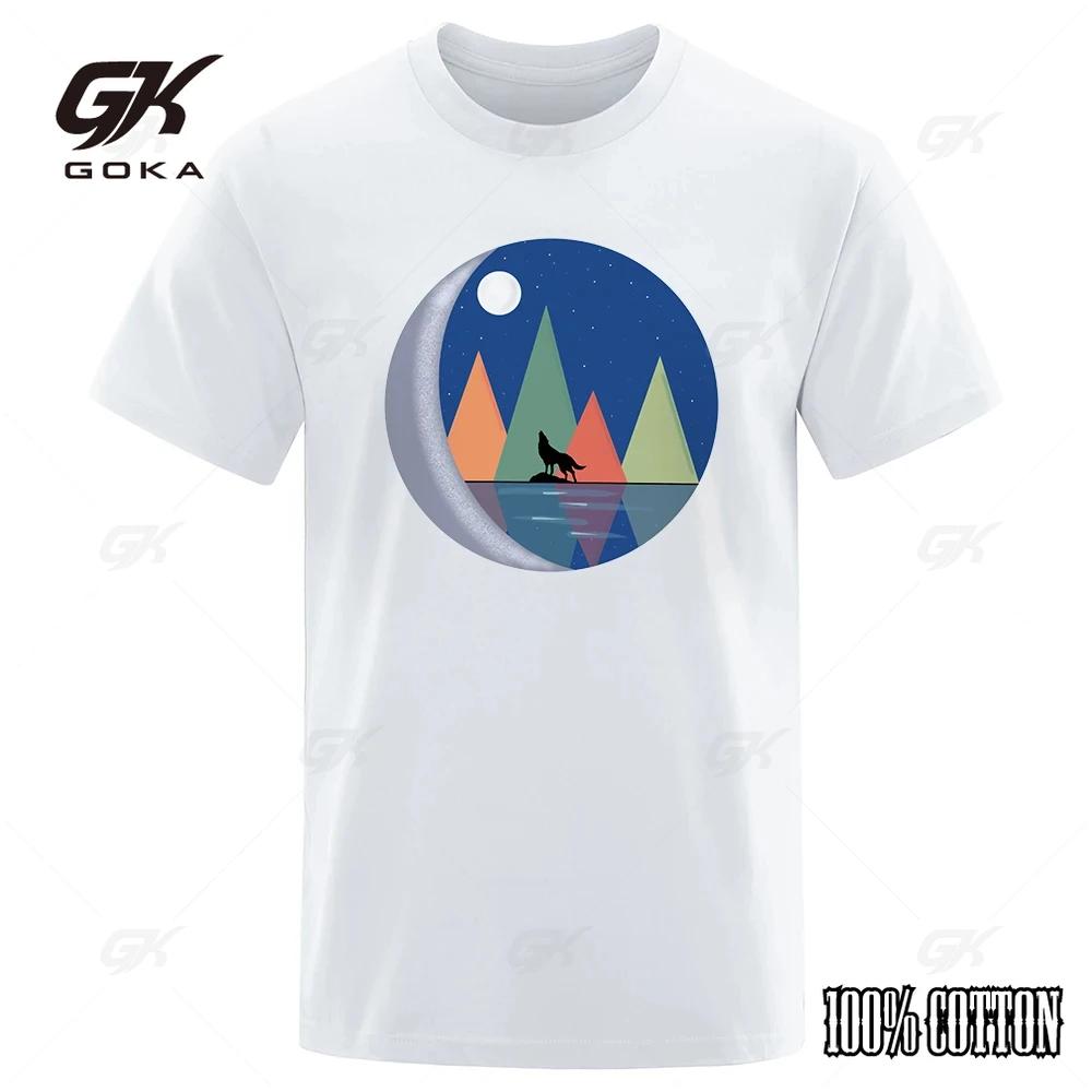 

Howling Of The Wild Wolf Manga Mens TShirt Hip Hop Loose Breathable 100 Cotton Casual Tshirt Fashion Soft Man Tshirt 4XL