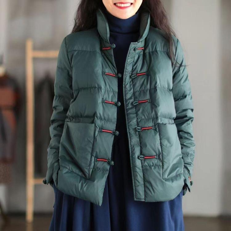 Chic Black Down Jacket for Women Lightweight Quilted Puffer Coat with Stand Collar Pockets Perfect Fall Winter Outdoor Activities