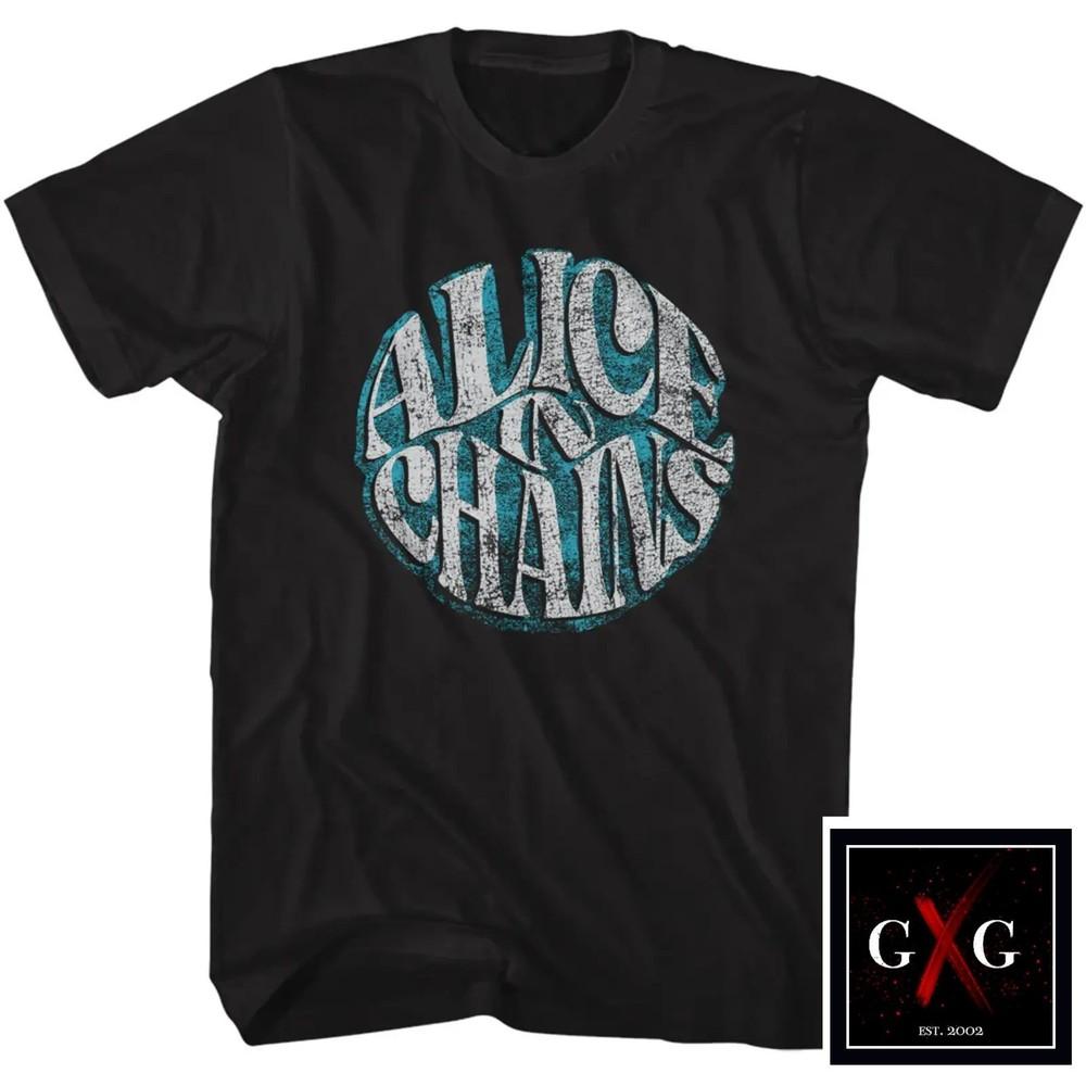 ALICE IN CHAINS cd lgo CIRCLE TEXT Official SHIRT LRG New dog dirt rainier fog Unisex T-Shirt L