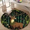 1pc Forest Deer Office Round Area Rug, Under Office Chairs Bedroom Living Room Home Decor, Room Deco