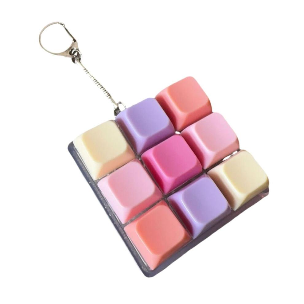 Tastatur Fidget Schlüsselanhänger 9 Tasten Tragbar Clicker Sensorisches Spielzeug für Teenager Erwachsene Büro Zuhause