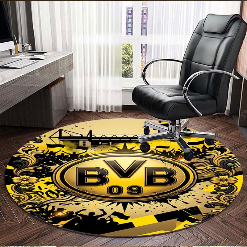Borussia DortmundBVB Print Round Rug, Washable Floor Carpet, For Entryway Dorm Laundry Room Office Study, Home Decor Birthday Christmas Gift