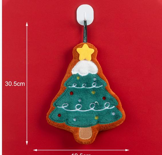 Christmas Bathroom Kitchen Handkerchief, Dry Handkerchief