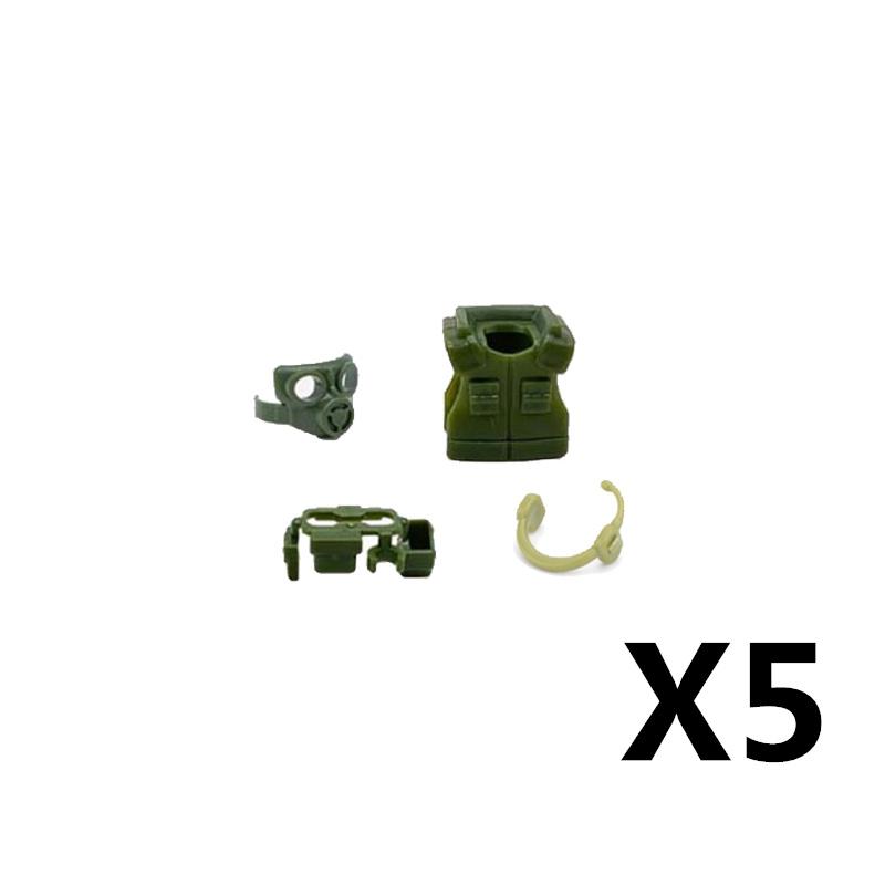 Military MOC Figure Building Blocks Explosion Proof Helmet Hat Gas Mask Kit SWAT Goggle Vest Belt Headset DIY Toy Gift K001