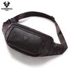 HUMERPAUL Men leather waist bag multifunctional cowhide leisure sports mobile phone waist bag multi-compartment chest bag large-capacity shoulder bag