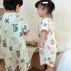 2025 Summer Pure Cotton Baby Sleep Robe: Class A Short Sleeve Gauze Pajamas