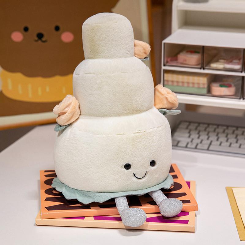 Adorable Realistic Castle Cake Plush Toy Stunning 30cm Wedding Cake Design