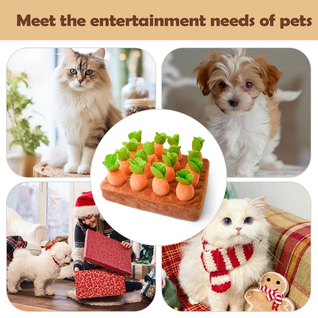 Dog Enrichment Toys Safe Long Lasting Carrot Shape Feeders Treat Dispensing Dog Toy For Puppy Pet Indoor Outdoor Home Snack Play