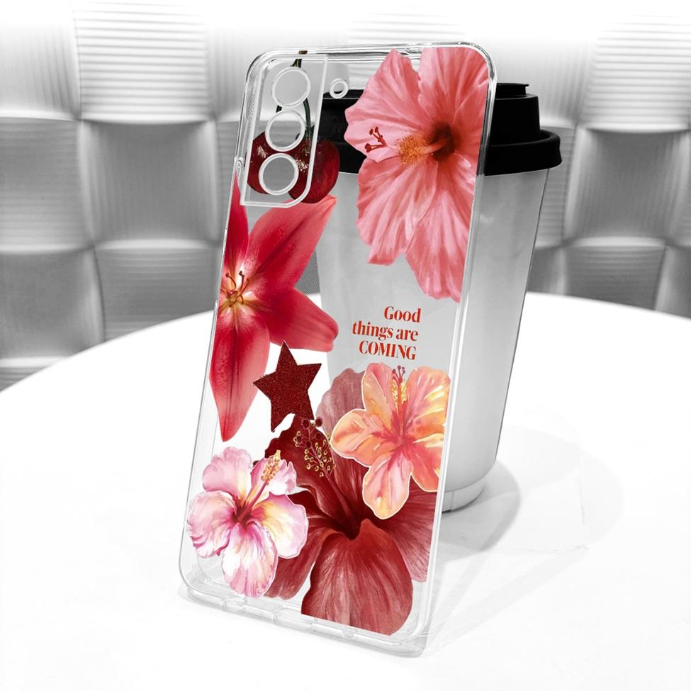 Clear For Samsung S21 Plus Case SM-G996B Aesthetic Luxury Cute Fashion Flower Funny Painted Casing For Samsung Galaxy S21+ Cover