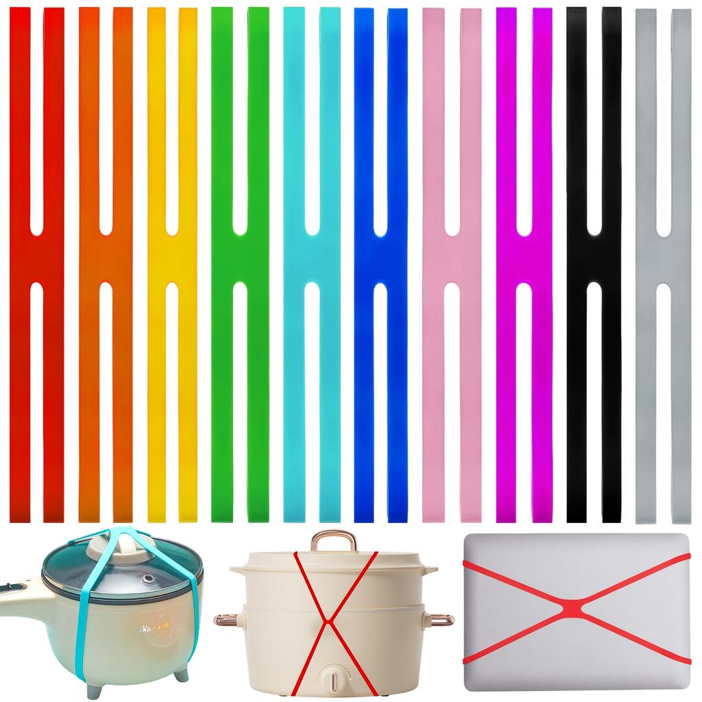 Outdoor Camping Tableware Storage Strap H-Type Silicone Packing Organizer Elastic Strap Multi functional Elastic Storage Rope