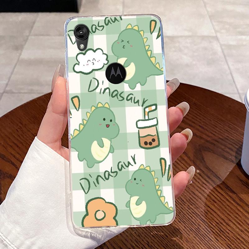 Casing For Motorola Moto E6 Case Aesthetic Cute Cat Astronaut Transparent Soft Silicone TPU Back Cover For MotoE6 e 6 Phone Case