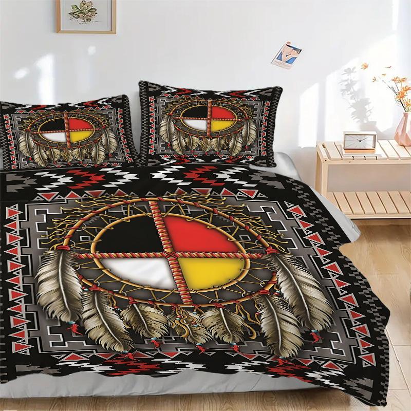 Native American Dreamcatcher Print 3Pcs Bedding Setduvet Cover With 2 Bedropillowcase Home Birthday Gift