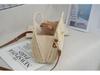Seaside Holiday Retro Woven Beach Bag - Women's Handheld Shoulder Crossbody